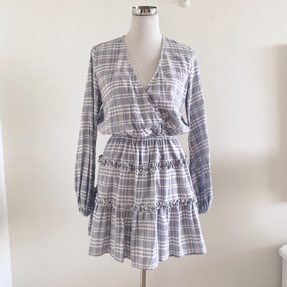 The Fifth Label Ivy Stripe Mini Dress Dress Gray White - Picture 8 of 14